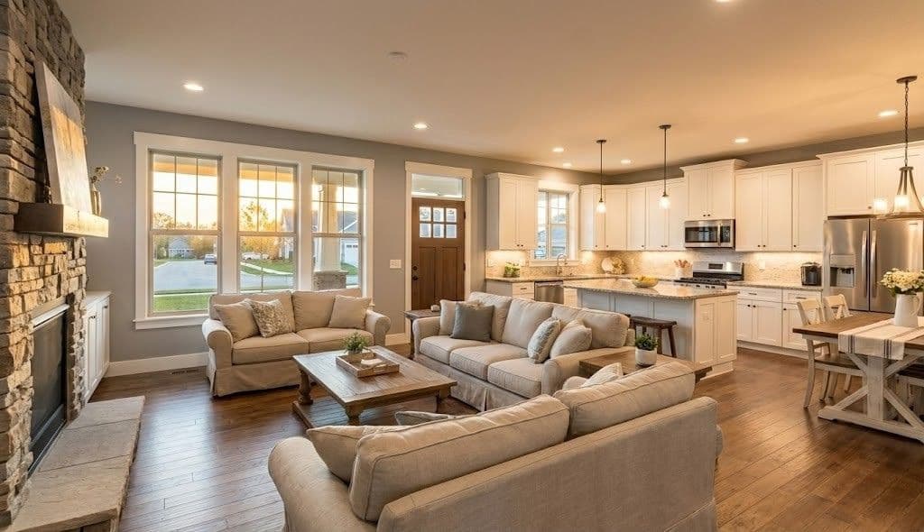 Modern living room interior in Barry's Bay affordable home - design 1