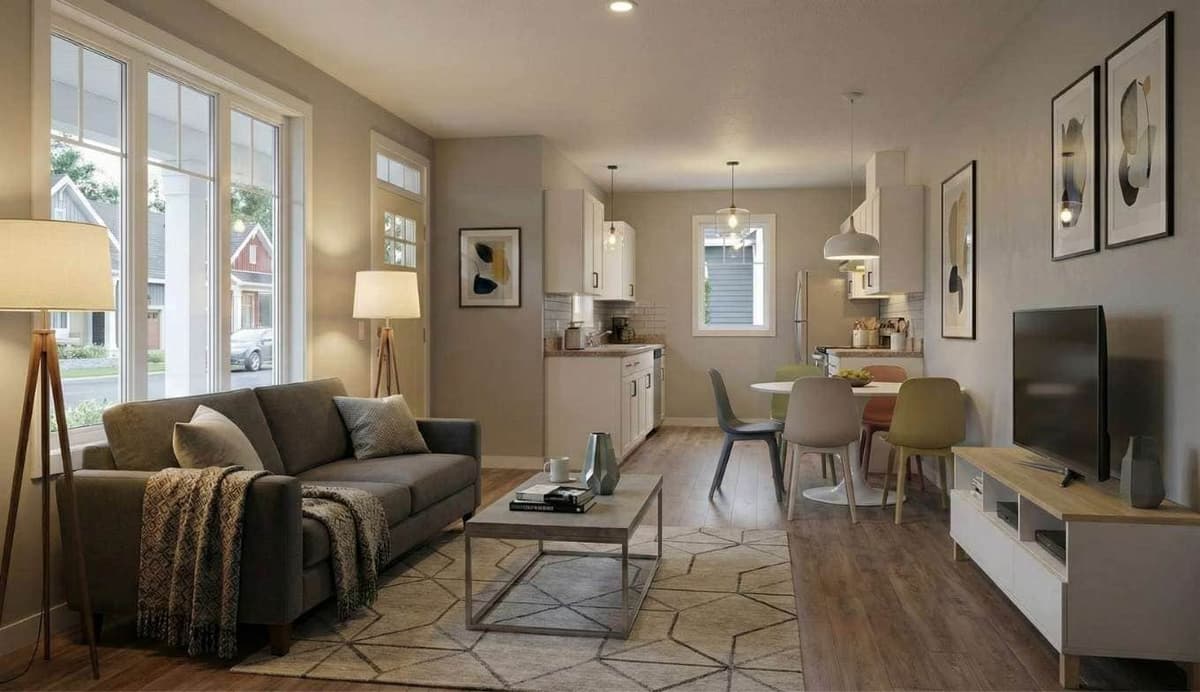 Modern living room interior in Barry's Bay affordable home - design 2